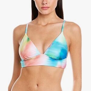 NWT Citrus | Triangle Halter Bikini Top Multi/Sunset Tide M